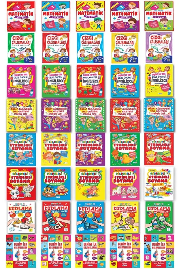 3 - 6 Yaş Tam Kapsamlı Okul Öncesi Eğitim Seti 40 Kitap